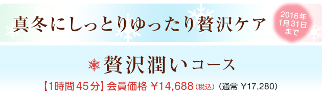 真冬にしっとりゆったり贅沢ケア（2016年1月31日まで）